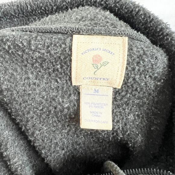 Victoria's Secret Country Vintage Fleece Pullover Women's M Gray Sweater Jacket - Picture 6 of 6